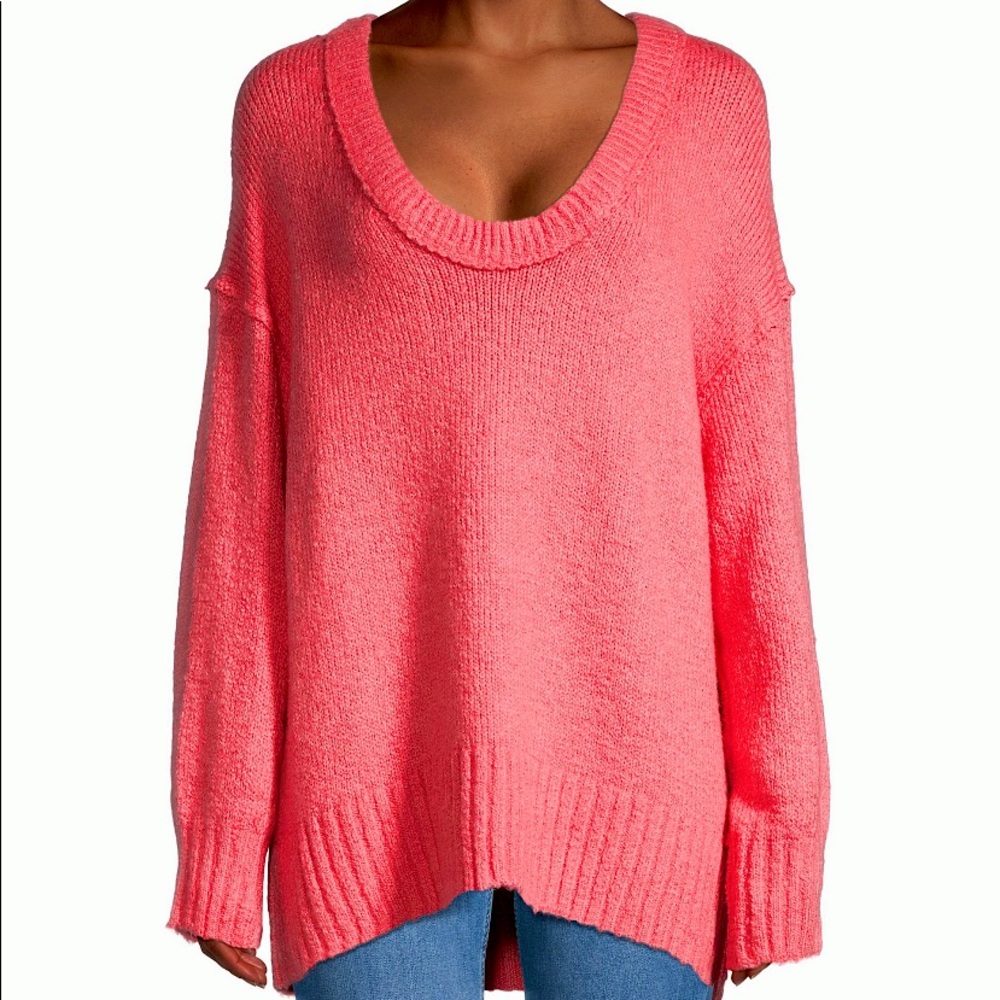 Free people coral sweater